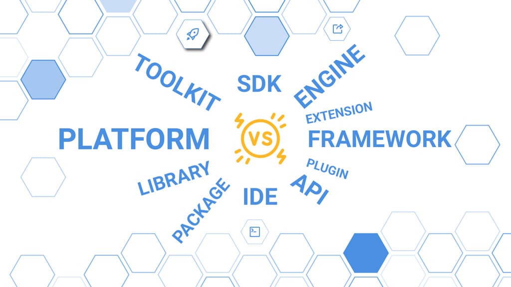 So sánh và phân biệt Platform, Framework, SDK, Engine, Library, API, IDE, Plugin và Extension