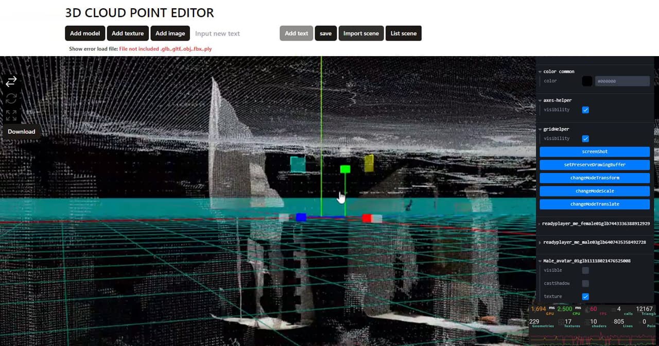 Giới thiệu 3D Point cloud editor online