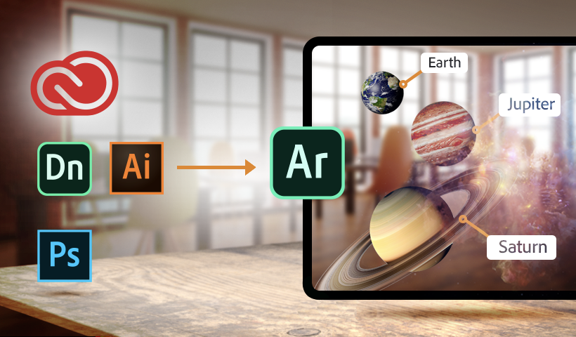 You can import your own assets into AR with Adobe Aero