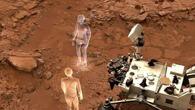 火星の探査機が見える