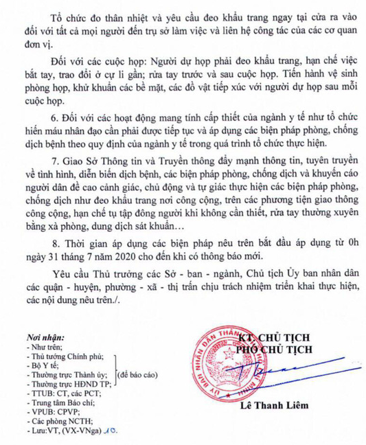 TP.HCM cấm tụ tập qu&aacute; 30 người ở nơi c&ocirc;ng cộng, đ&oacute;ng cửa qu&aacute;n bar, vũ trường để ph&ograve;ng chống COVID-19 kể từ 0h ng&agrave;y 31-7-2020 đến khi c&oacute; th&ocirc;ng b&aacute;o mới.