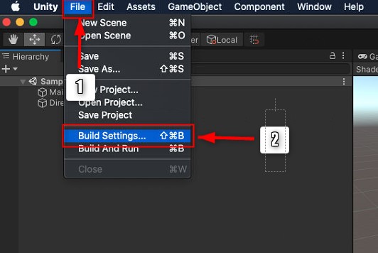 【IOS】で「AR Foundation」03.「File」の中の「Build Settings」を選択する