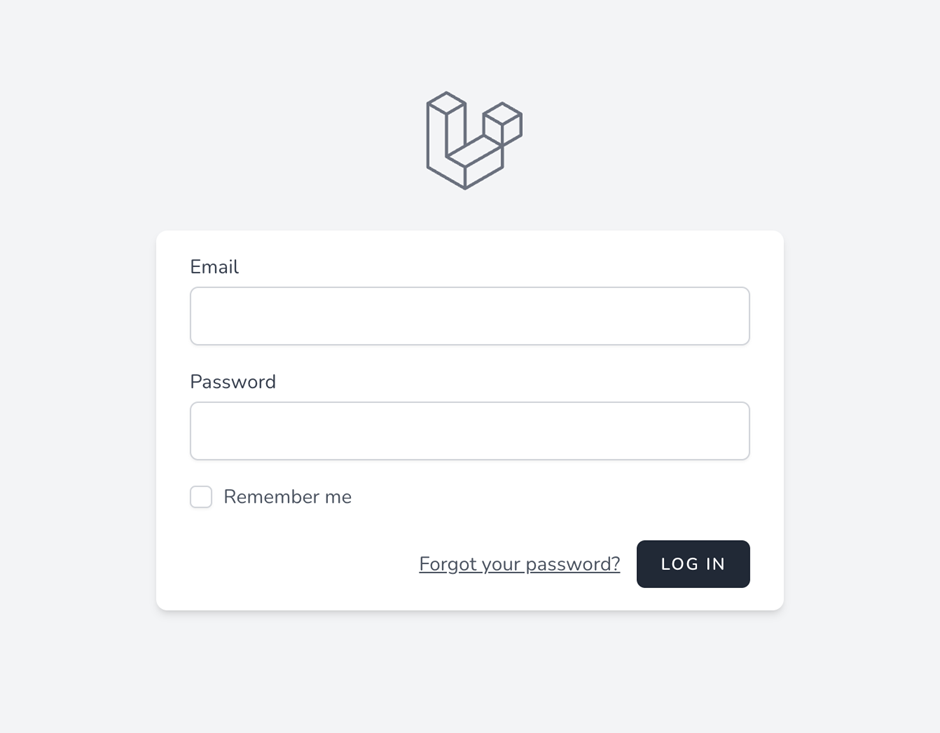 『Log in』でログイン画面（/login）に遷移します。