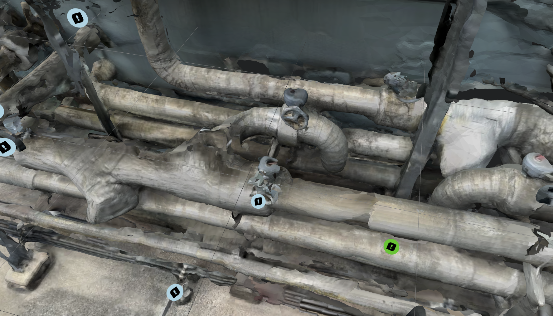 insightscanXでベトナムで撮影した排気管の点群