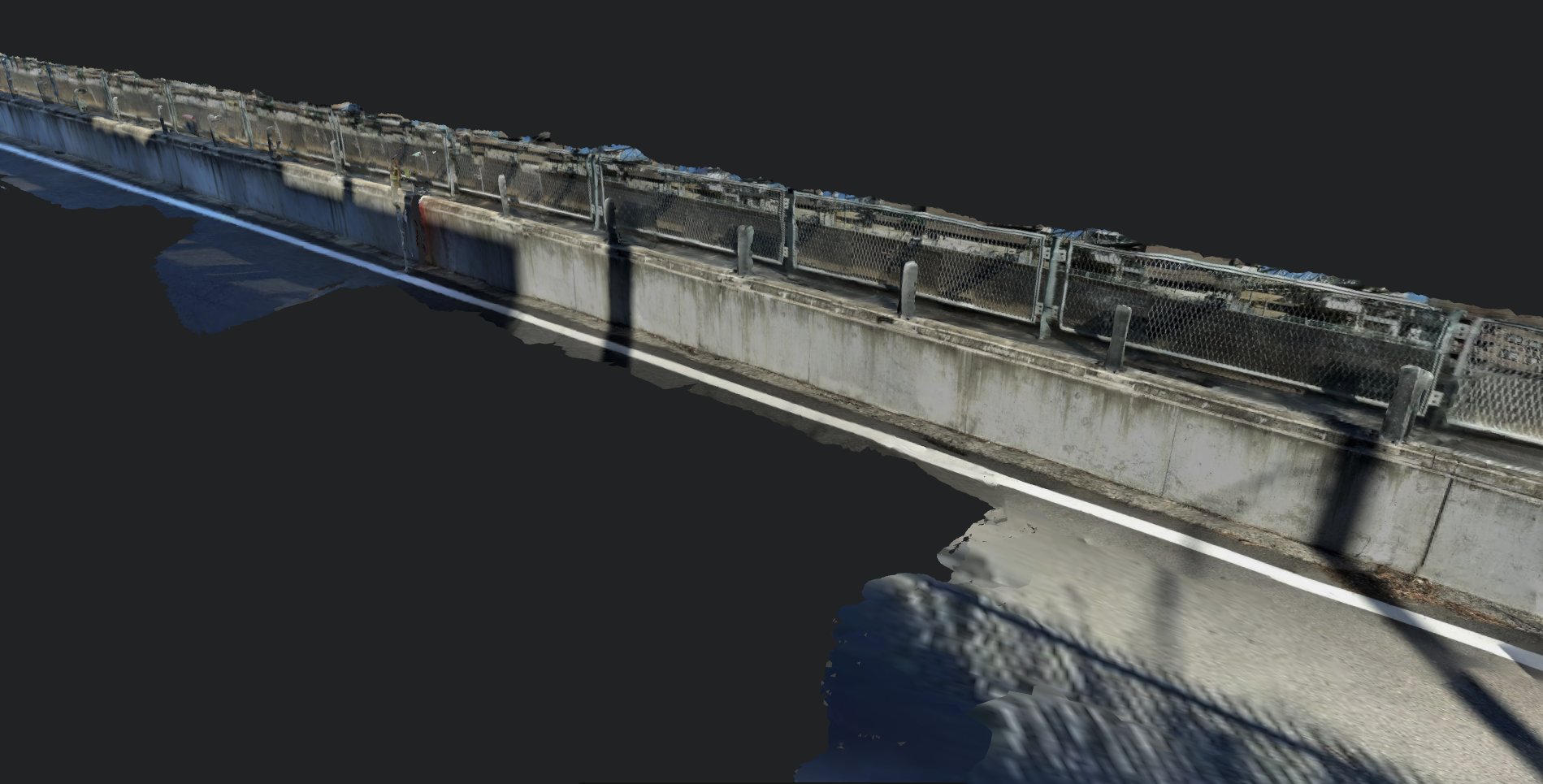 insightscanXで点群取得した擁壁