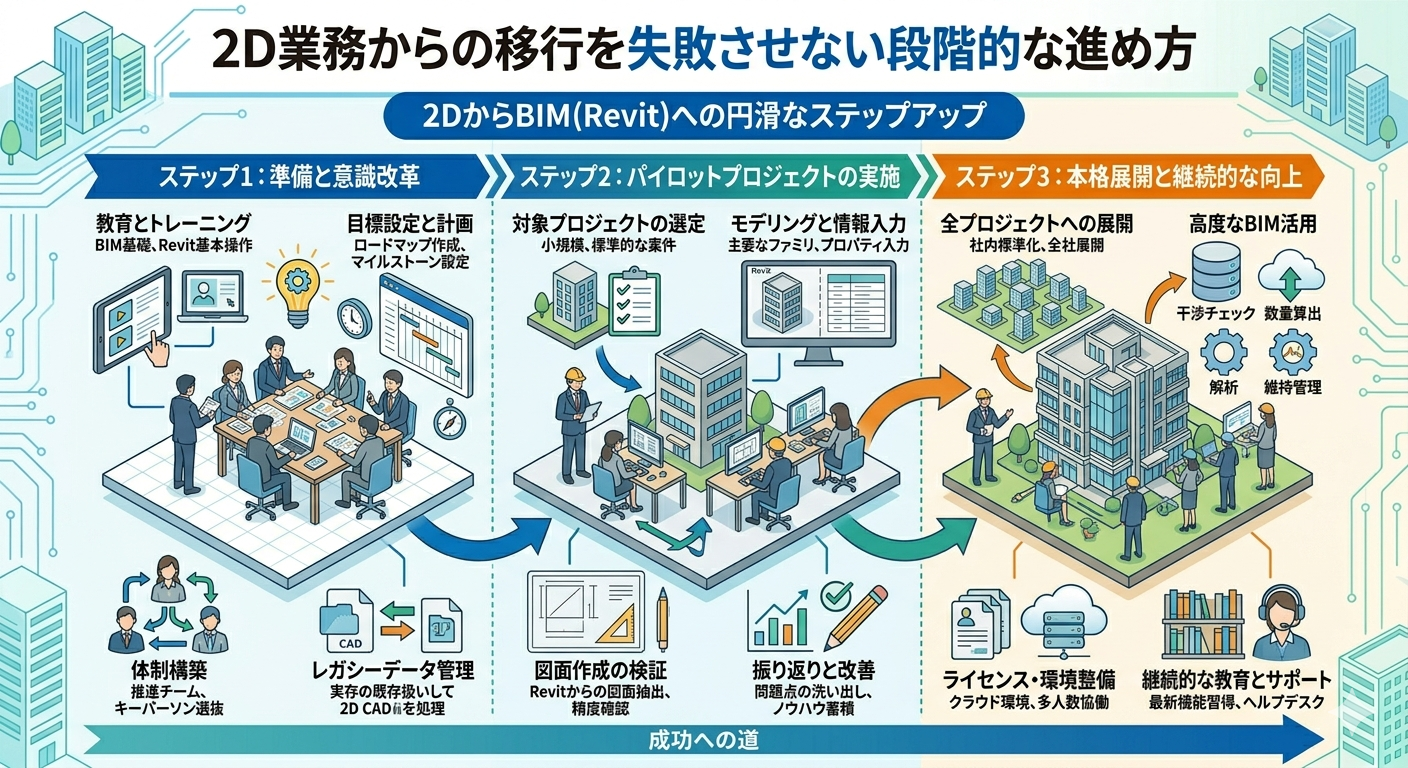 2D業務からの移行を失敗させない段階的な進め方