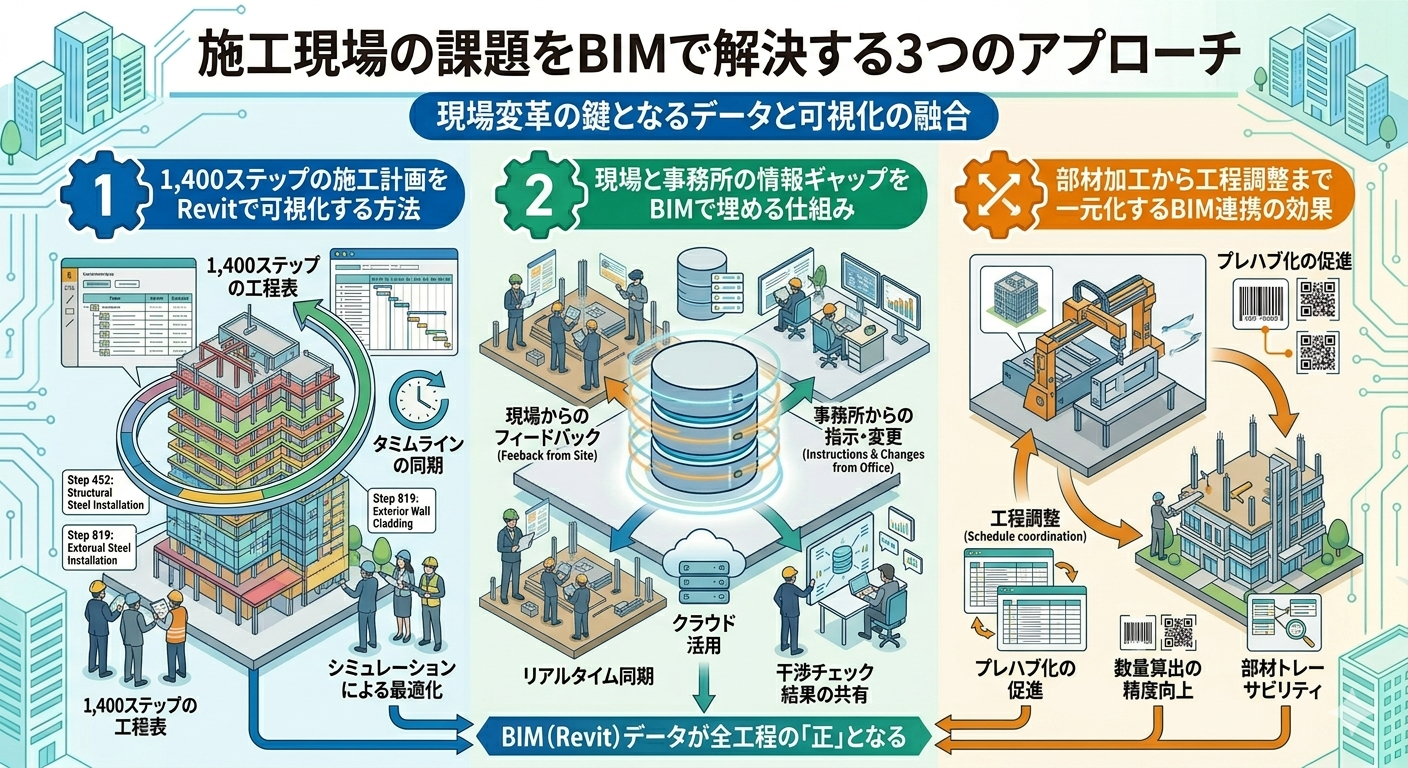施工現場の課題をBIMで解決する3つのアプローチ
