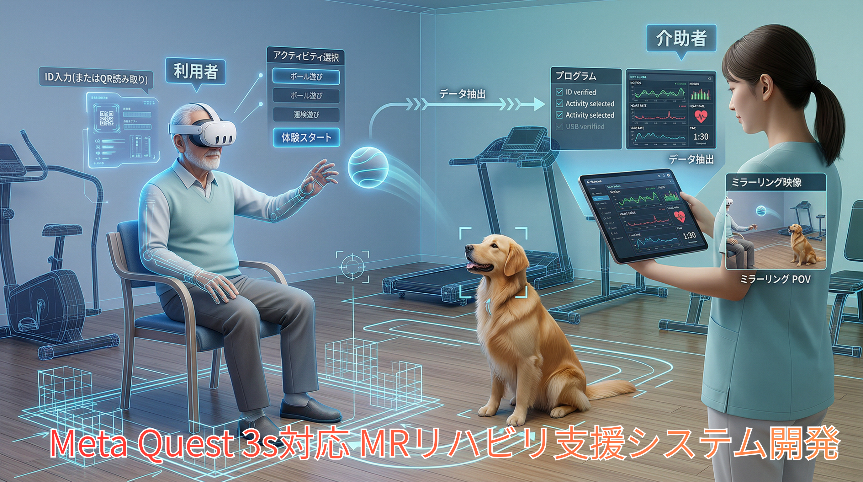 Meta Quest 3s対応 MRリハビリ支援システム開発