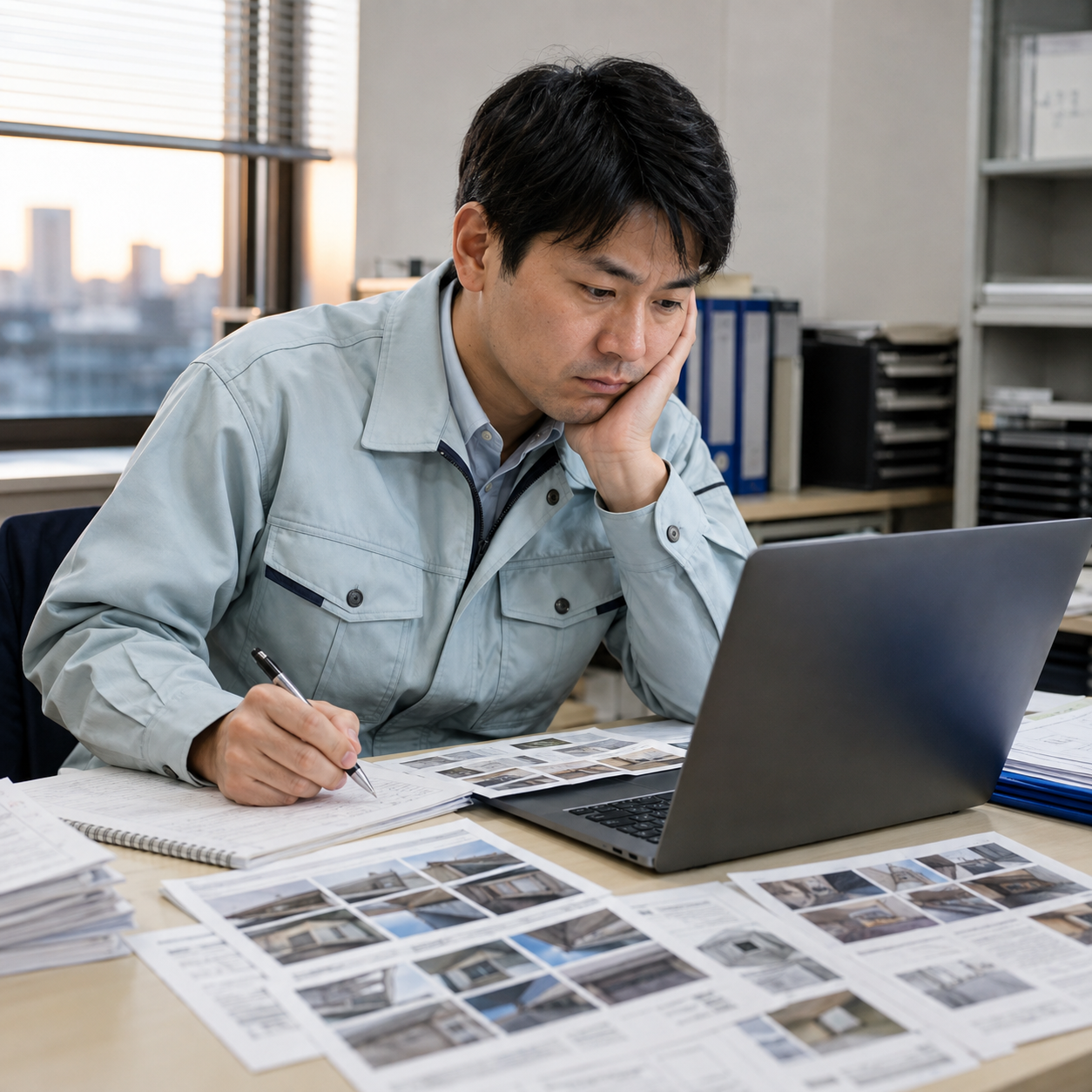 報告書づくりが夜業