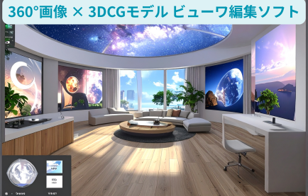 360°画像 × 3DCGモデル ビューワ編集ソフト