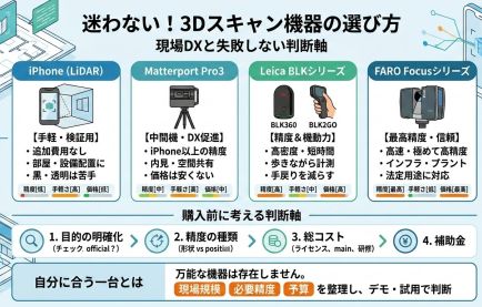 3Dスキャン機器選びで迷わないための最新比較と判断軸